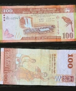Sri Lanka 100 Rupees Banknote 2022 Norochcholai Power Plant Orange-Billed Babbler RARE
