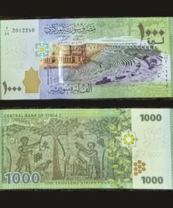 Syria 1000 Pounds Banknote 2013 UNC Bosra Amphitheater Mosaic RARE