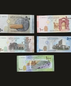 Syria Banknote Set of 5 UNC 50 to 1000 Syrian Pounds