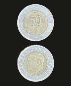 Turkey 50 Kuruş Bimetallic Coin Atatürk Bosphorus Bridge