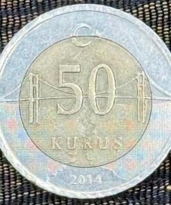 Turkey (Türkiye) 50 Kurus (Bimetallic, Mustafa Kemal Atatürk) Coin