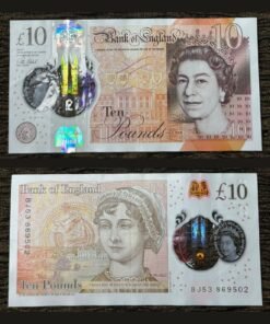 UK 10 Pounds Banknote 2017 Polymer Queen Elizabeth II Jane Austen RARE