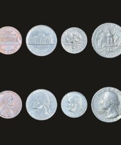 United States of America (USA) Coin Set of 4 (1 Cent, 5 Cent, 1 Dime and Quarter Dollar)