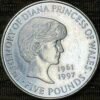 United Kingdom 5 Pound Commemorative Coin (Princess Diana Memorial)