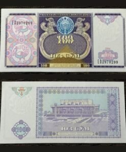 Uzbekistan 100 Som Banknote 1994 UNC Condition Friendship of Nations Palace Tashkent RARE