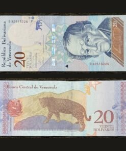 Venezuela 20 Bolivares Soberanos Banknote 2018 UNC Condition Simón Rodríguez & Jaguar RARE