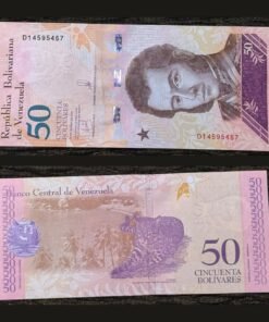 Venezuela 50 Bolivares Soberanos Banknote 2018 UNC Condition Antonio José de Sucre & Cunaguaro RARE