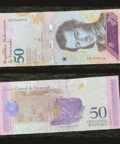 Venezuela 50 Bolivares Soberanos Banknote 2018 UNC Condition Antonio José de Sucre & Cunaguaro RARE