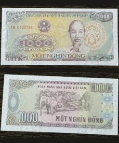 Vietnam 1000 Dong Banknote 1988 UNC Condition Ho Chi Minh & Timber Logging Elephant RARE