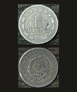 Yugoslavia 1 Dinar Coin 1965 SFR Yugoslavia State Emblem Six Torches Cyrillic RARE