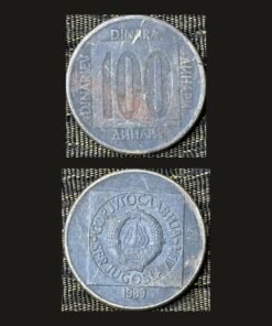 Yugoslavia 100 Dinara Coin 1989 SFR Yugoslavia Square Emblem Geometric Design RARE