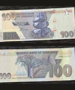 Zimbabwe 100 Dollars Banknote 2023 Baobab Tree Great Zimbabwe RARE