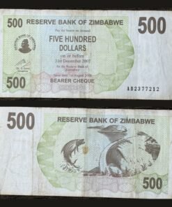 Zimbabwe 500 Dollars Bearer Cheque 2006 Kariba Dam Tigerfish RARE