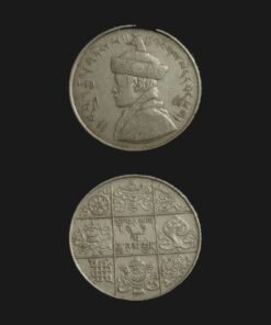 Bhutan 1/2 Rupee Nickel Coin Jigme Dorji Wangchuck Raven Crown Eight Auspicious Symbols RARE