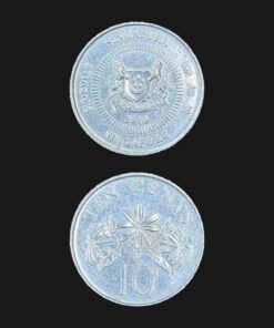 Singapore 10 Cents Coin 2010 Second Series Star Jasmine Floral Issue Cupronickel RARE