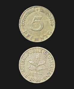 Germany West Germany 5 Pfennig Coin 1950 Oak Seedling Brass Clad Steel