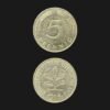 Germany West Germany 5 Pfennig Coin 1986 Oak Seedling Brass Clad Steel