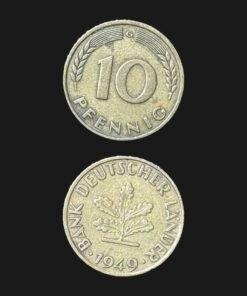 Germany 10 Pfennig Coin 1949 Bank Deutscher Laender Post-WWII Oak Seedling