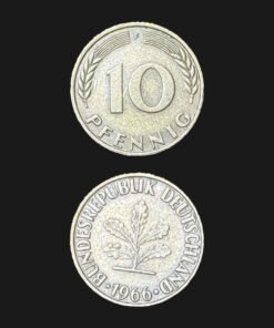 Germany West Germany 10 Pfennig Coin 1966 Oak Seedling Brass Clad Steel