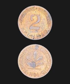 Germany West Germany 2 Pfennig Coin 1984 Oak Seedling Copper Plated Steel