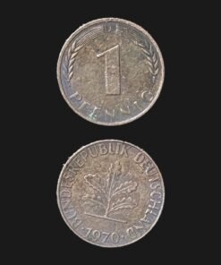 Germany 1 Pfennig Coin 1970 Oak Seedling Copper Plated Steel