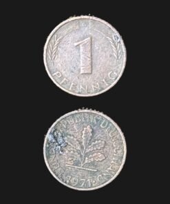 Germany 1 Pfennig Coin 1971 Oak Seedling Copper Plated Steel