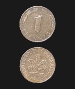 Germany 1 Pfennig Coin 1974 Oak Seedling Copper Plated Steel