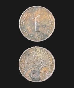 Germany 1 Pfennig Coin 1980 Oak Seedling Copper Plated Steel