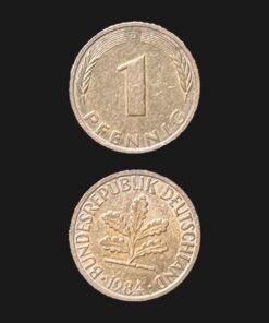Germany 1 Pfennig Coin 1984 Oak Seedling Copper Plated Steel