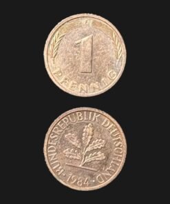 Germany 1 Pfennig Coin 1984 Oak Seedling Copper Plated Steel