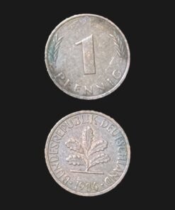 Germany 1 Pfennig Coin 1984 Oak Seedling Copper Plated Steel