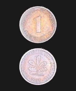 Germany 1 Pfennig Coin 1985 Oak Seedling Copper Plated Steel
