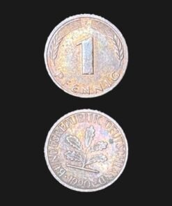 Germany 1 Pfennig Coin 1990 Oak Seedling Copper Plated Steel