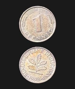 Germany 1 Pfennig Coin 1993 Oak Seedling Copper Plated Steel