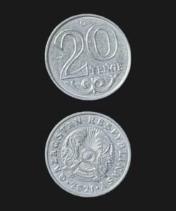 Kazakhstan 20 Tenge Coin 2021 Latin Script Qazaqstan Respyblikasy Nickel Plated Steel