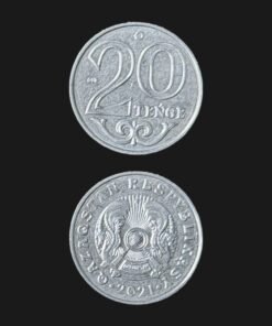 Kazakhstan 20 Tenge Coin 2021 Latin Script Qazaqstan Respyblikasy Nickel Plated Steel