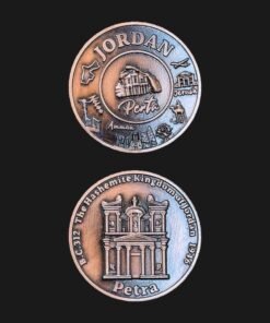 Jordan Petra Treasury Al Khazneh Souvenir Medal Antique Copper Finish Landmarks UNC