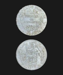 French Indochina 1 Piastre Coin 1924 Piastre de Commerce Stamped COPY Replica RARE