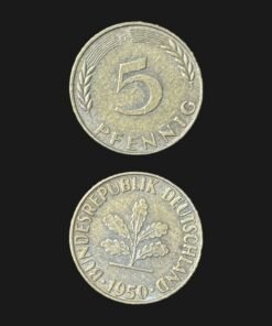Germany West Germany 5 Pfennig Coin 1950 Oak Seedling Brass Clad Steel