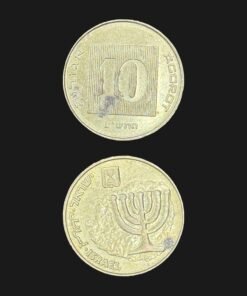 Israel 10 Agorot Coin Menorah Emblem Ancient Antigonus Design Aluminum Bronze RARE