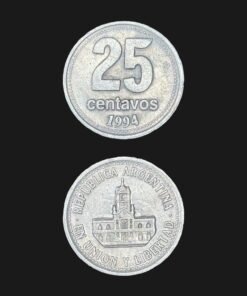 Argentina 25 Centavos Coin 1994 Buenos Aires Cabildo Historic Landmark Cupronickel RARE