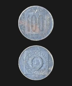 Yugoslavia 100 Dinara Coin 1989 SFR Yugoslavia Square Emblem Geometric Design RARE