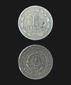 Yugoslavia 1 Dinar Coin 1965 SFR Yugoslavia State Emblem Six Torches Cyrillic RARE