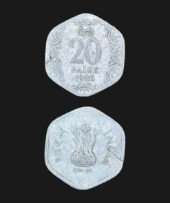 India 20 Paise (National Emblem / Hexagonal Floral Design / 1983) Coin