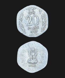 India 20 Paise (National Emblem / Hexagonal Floral Design / 1989) Coin