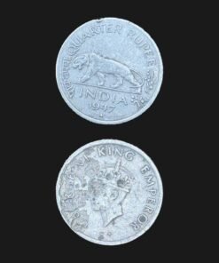 British India Quarter Rupee (Crowned Bust of King George VI / 1947) Coin