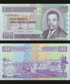 Burundi 100 Francs Banknote UNC 2024 Prince Louis Rwagasore RARE