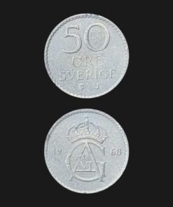 Sweden 50 Ore Coin Crown and Royal Monogram