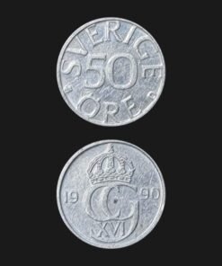 Sweden 50 Ore Coin Crowned Monogram Carl XVI Gustaf