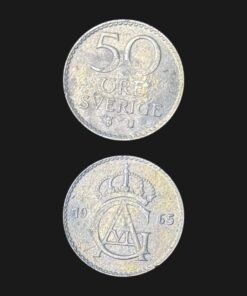 Sweden 50 Ore Coin Crown and Royal Monogram